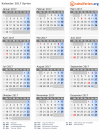 Kalender 2017 mit Ferien und Feiertagen Syrien