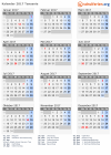 Kalender 2017 mit Ferien und Feiertagen Tansania