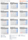 Kalender 2017 mit Ferien und Feiertagen Prag-West