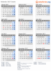 Kalender 2017 mit Ferien und Feiertagen Znaim