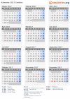 Kalender 2017 mit Ferien und Feiertagen Zwittau