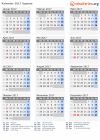 Kalender 2017 mit Ferien und Feiertagen Uganda