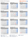 Kalender 2017 mit Ferien und Feiertagen Uruguay