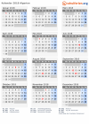 Kalender 2018 mit Ferien und Feiertagen Algerien