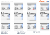 Kalender 2018 mit Ferien und Feiertagen Kerteminde