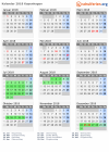 Kalender 2018 mit Ferien und Feiertagen Kopenhagen