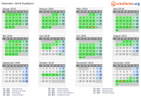 Kalender 2018 mit Ferien und Feiertagen Syddjurs
