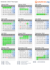 Kalender 2018 mit Ferien und Feiertagen Thüringen