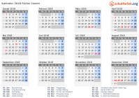 Kalender 2018 mit Ferien und Feiertagen Färöer Inseln