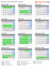 Kalender 2018 mit Ferien und Feiertagen Clermont-Ferrand