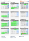 Kalender 2018 mit Ferien und Feiertagen Montpellier