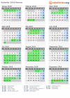Kalender 2018 mit Ferien und Feiertagen Rennes