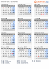 Kalender 2018 mit Ferien und Feiertagen Guatemala