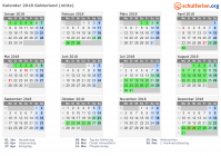 Kalender 2018 mit Ferien und Feiertagen Gelderland (mitte)