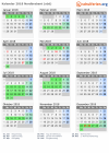Kalender 2018 mit Ferien und Feiertagen Nordbrabant (süd)