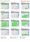 Kalender 2018 mit Ferien und Feiertagen Apulien