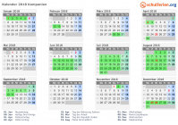 Kalender 2018 mit Ferien und Feiertagen Kampanien