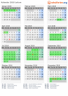 Kalender 2018 mit Ferien und Feiertagen Latium