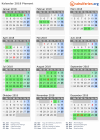 Kalender 2018 mit Ferien und Feiertagen Piemont