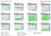 Kalender 2018 mit Ferien und Feiertagen Südtirol