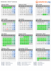 Kalender 2018 mit Ferien und Feiertagen Toskana