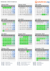 Kalender 2018 mit Ferien und Feiertagen Umbrien