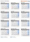 Kalender 2018 mit Ferien und Feiertagen Nepal
