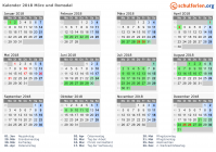 Kalender 2018 mit Ferien und Feiertagen Møre og Romsdal