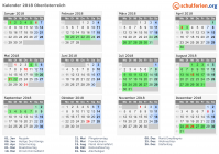 Kalender 2018 mit Ferien und Feiertagen Oberösterreich