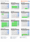 Kalender 2018 mit Ferien und Feiertagen Lebus