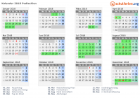Kalender 2018 mit Ferien und Feiertagen Podlachien
