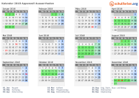 Kalender 2018 mit Ferien und Feiertagen Appenzell Ausserrhoden