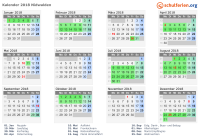 Kalender 2018 mit Ferien und Feiertagen Nidwalden