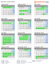 Kalender 2018 mit Ferien und Feiertagen Wallis