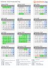 Kalender 2018 mit Ferien und Feiertagen Prešovský kraj
