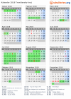 Kalender 2018 mit Ferien und Feiertagen Trenčiansky kraj