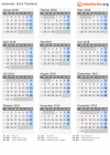 Kalender 2018 mit Ferien und Feiertagen Thailand