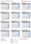 Kalender 2018 mit Ferien und Feiertagen Böhmisch Leipa