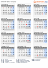 Kalender 2018 mit Ferien und Feiertagen Uruguay