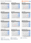 Kalender 2018 mit Ferien und Feiertagen Usbekistan