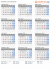 Kalender 2019 mit Ferien und Feiertagen Bolivien