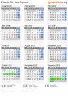 Kalender 2019 mit Ferien und Feiertagen Høje-Taastrup