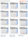 Kalender 2019 mit Ferien und Feiertagen Dänemark