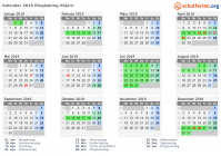 Kalender 2019 mit Ferien und Feiertagen Ringkøbing-Skjern