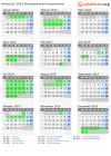Kalender 2019 mit Ferien und Feiertagen Mecklenburg-Vorpommern