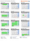 Kalender 2019 mit Ferien und Feiertagen Nordrhein-Westfalen