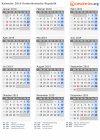 Kalender 2019 mit Ferien und Feiertagen Dominikanische Republik