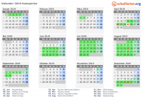 Kalender 2019 mit Ferien und Feiertagen Kampanien