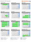 Kalender 2019 mit Ferien und Feiertagen Ligurien