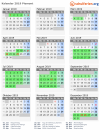 Kalender 2019 mit Ferien und Feiertagen Piemont